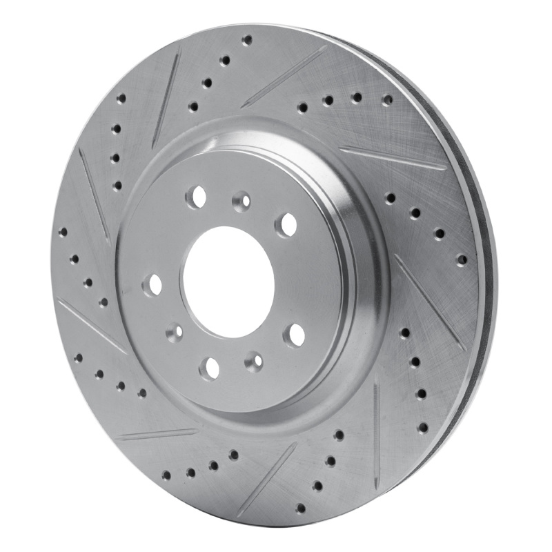 Buick Allure Brake Rotor (1) - Front Left - R1 Concepts - Drilled & Slotted - Silver - `06-`16